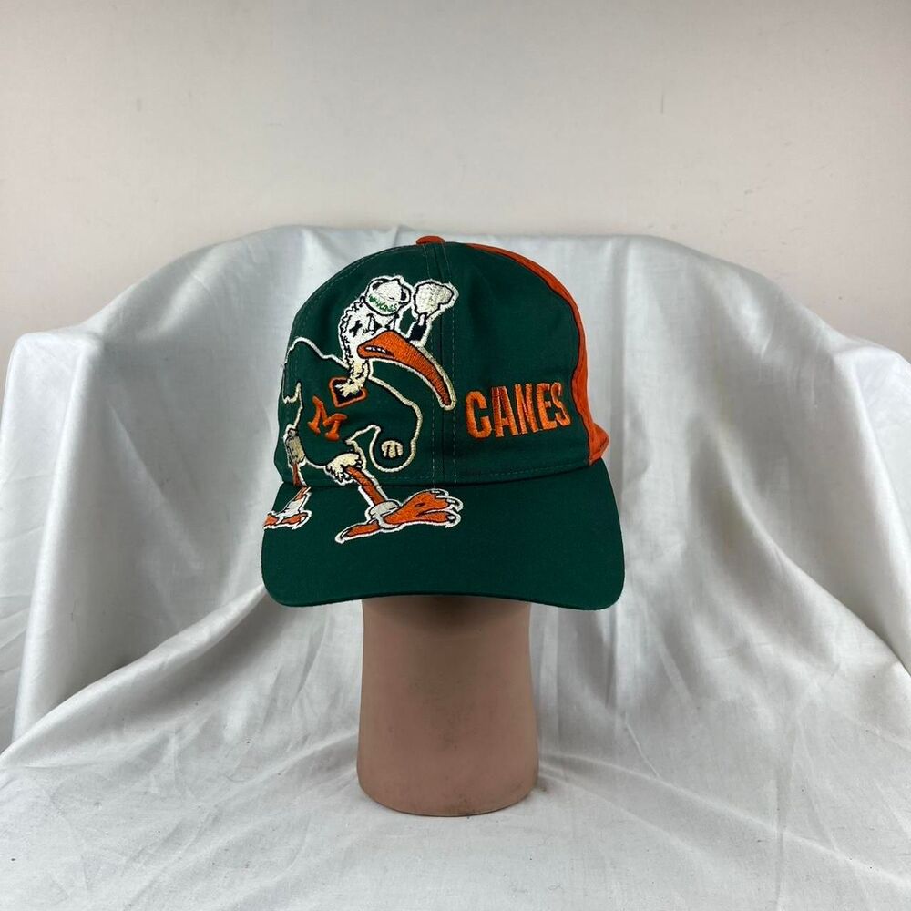 Vintage 90s Miami Hurricanes NCAA Embroidered Snapback Cap